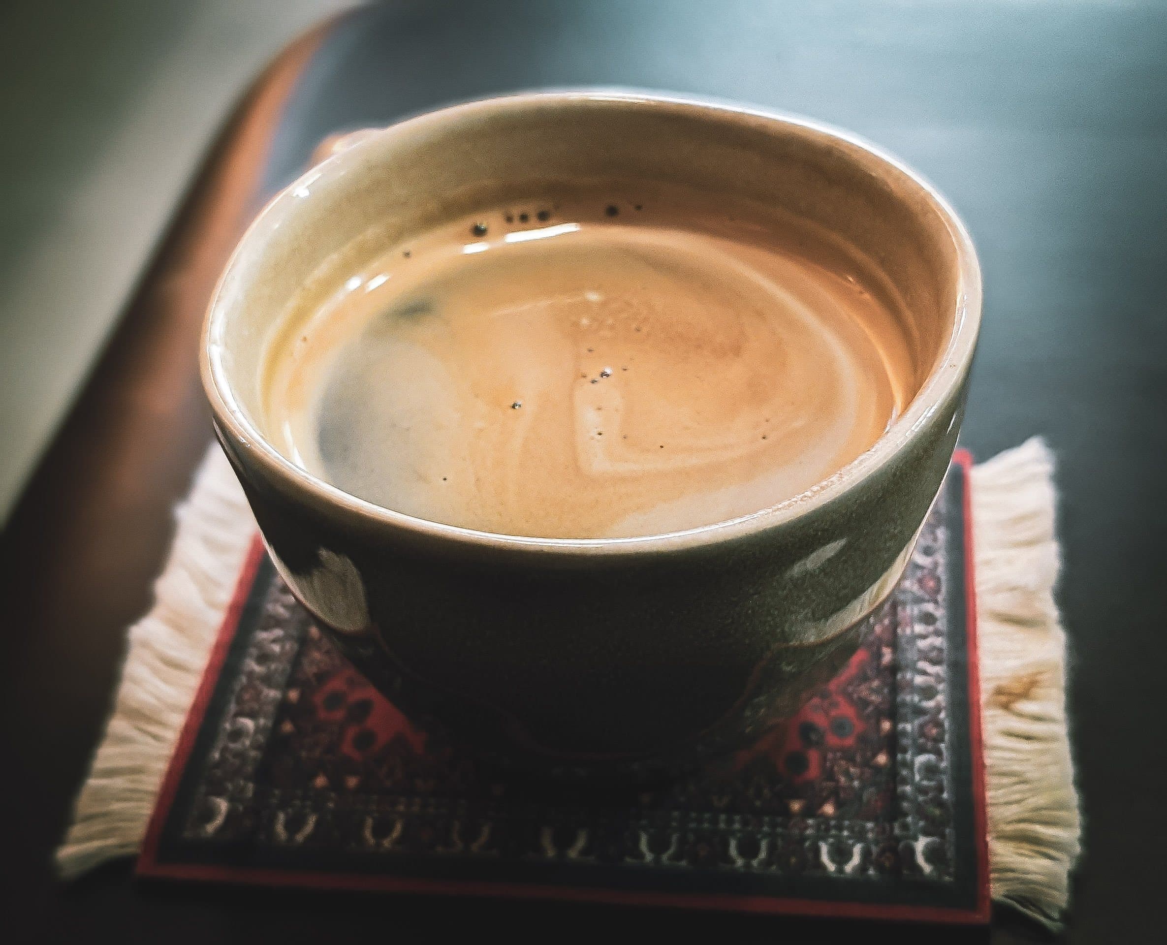 Coffee on a rug